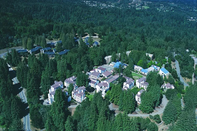 Flygbild över Campus Santa Cruz. Foto.