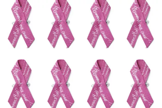 Breast cancer awareness ribbons in pink