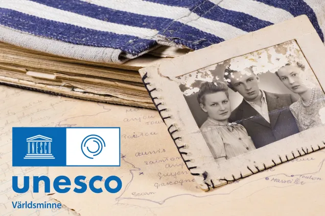 Evenemangsbild till föredragsserien.jpg nsbrückarkivet. Unescos världsminneslogotyp är med på bilden.
